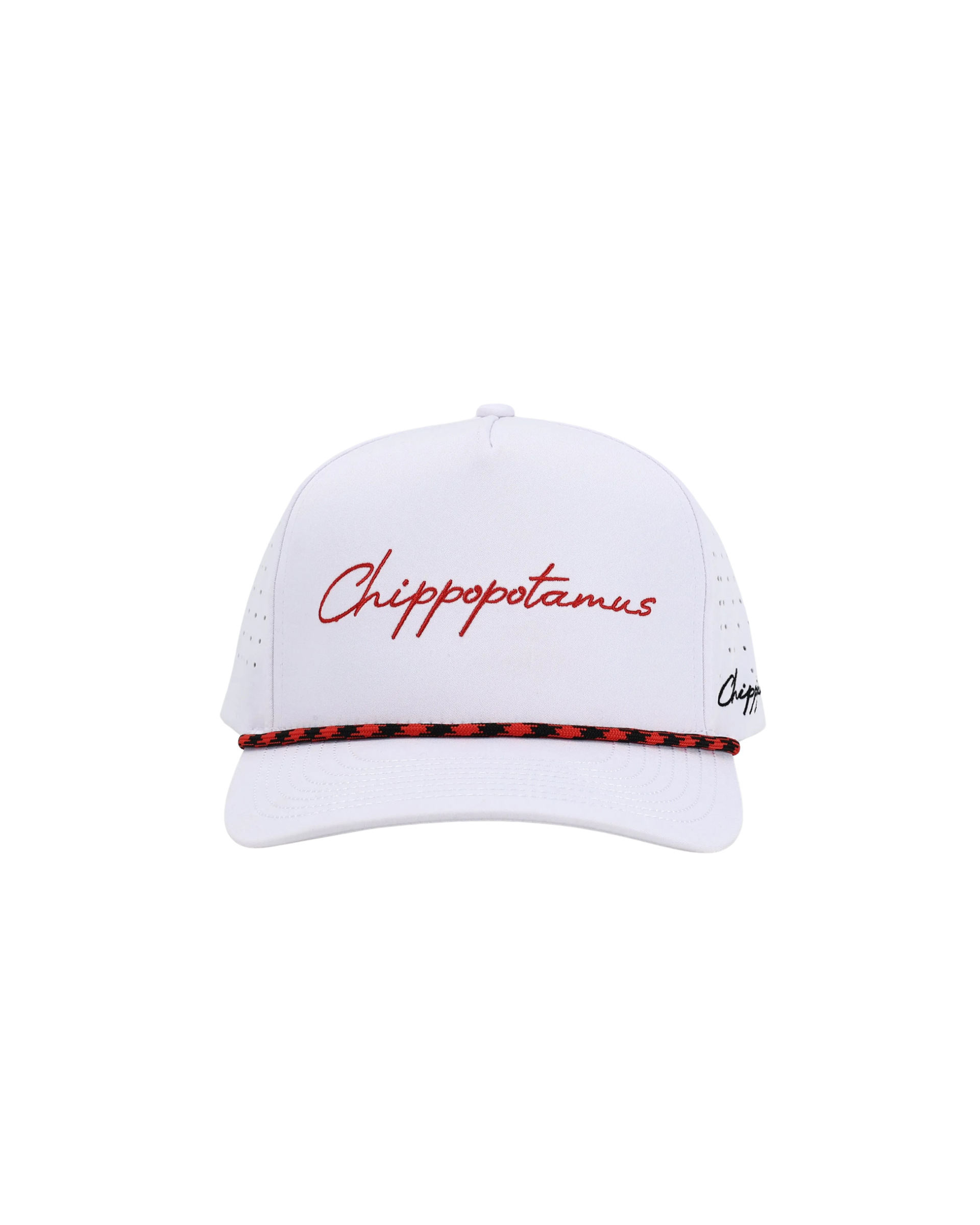 White Rope Hat - Chippopotamus Red