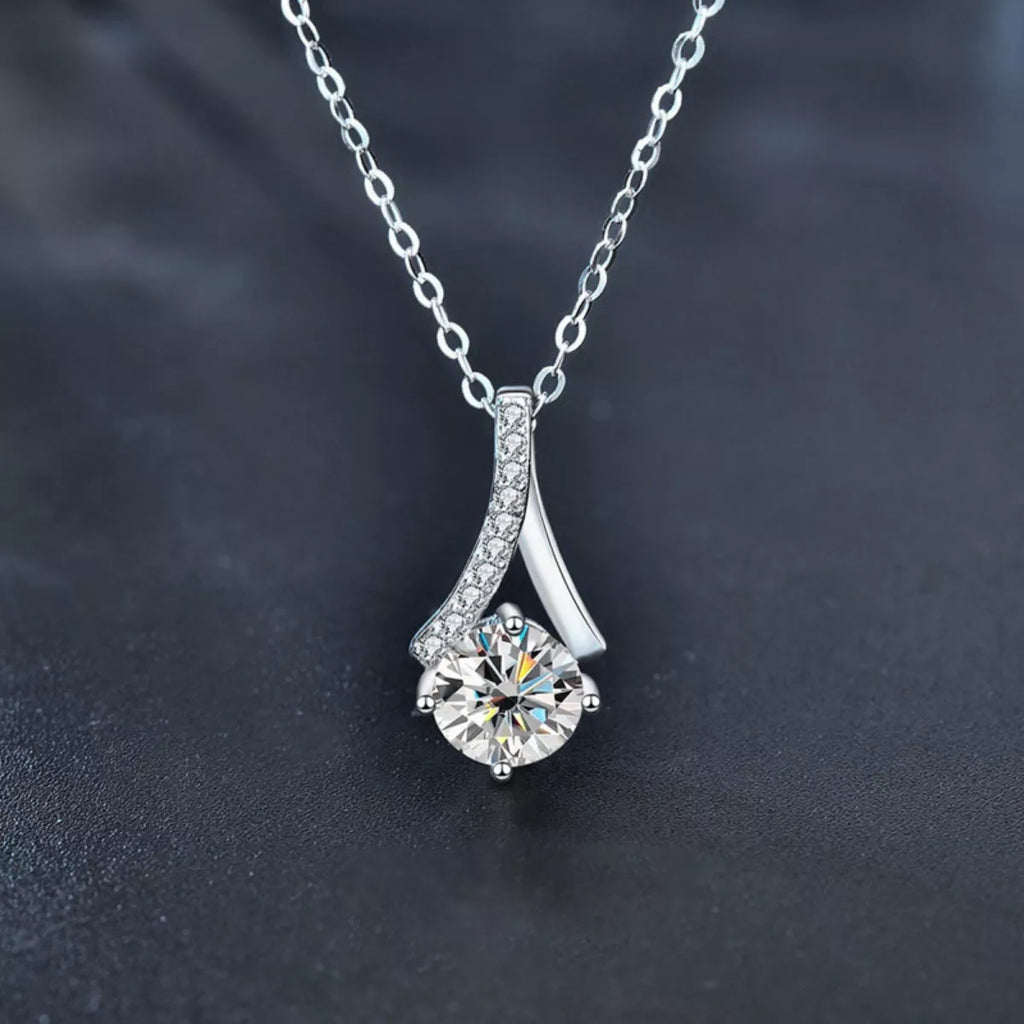 1 Carat Moissanite 925 Sterling Silver Necklace