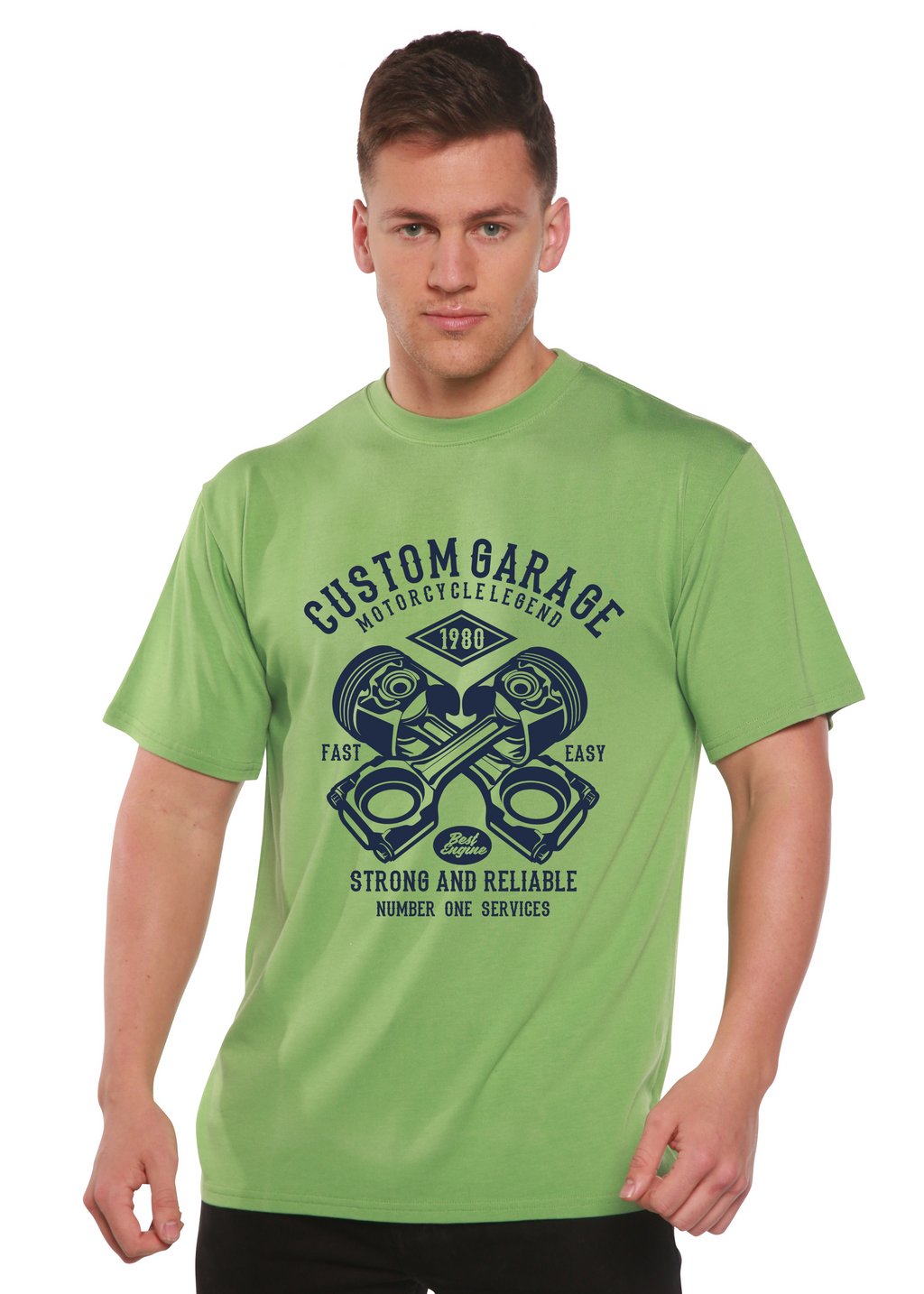 Custom Garage Men's Bamboo Viscose/Organic Cotton Short Sleeve Graphic T-Shirt