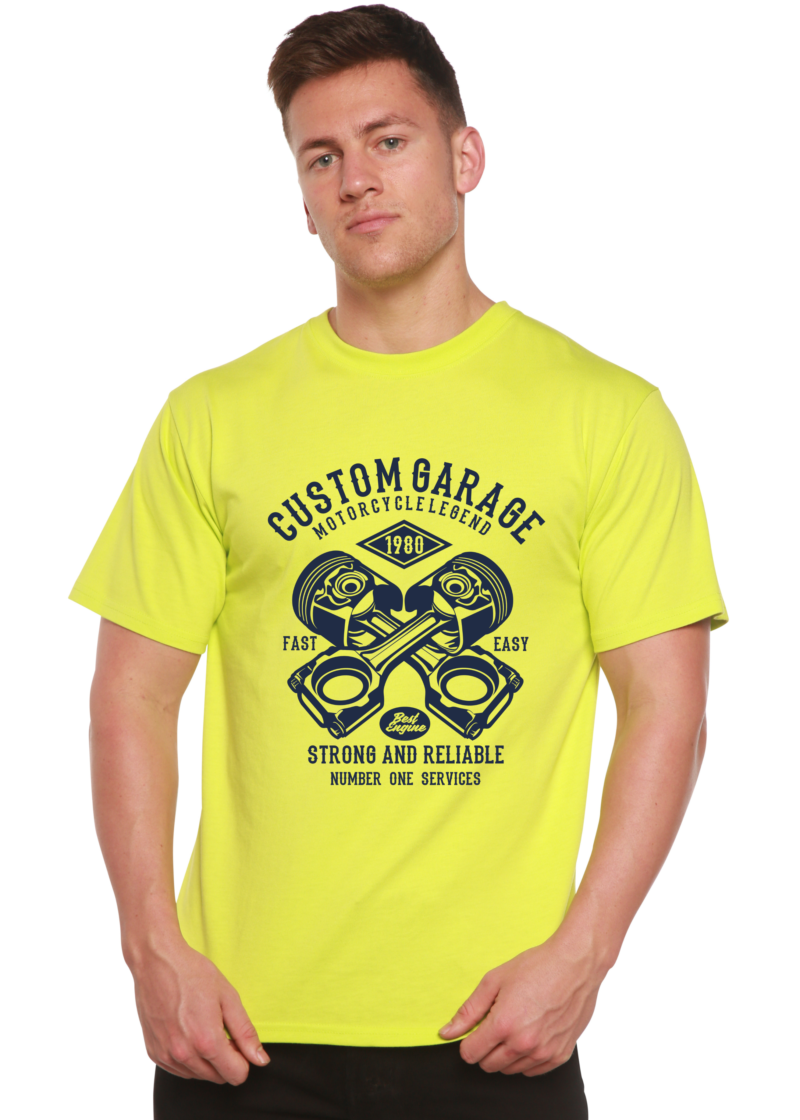 Custom Garage Men's Bamboo Viscose/Organic Cotton Short Sleeve Graphic T-Shirt