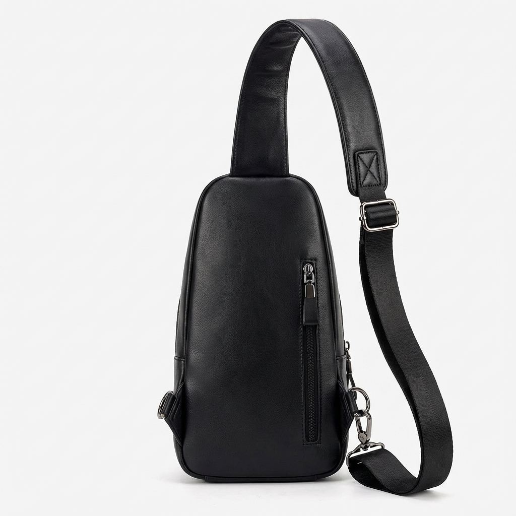 Men's Leather Sling Bag – Compact Travel Carry
