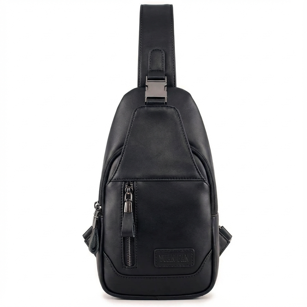 Men's Leather Sling Bag – Compact Travel Carry