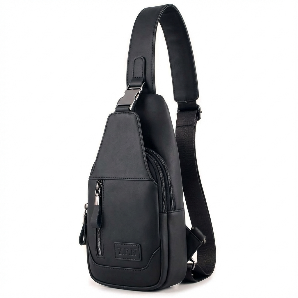 Men's Leather Sling Bag – Compact Travel Carry