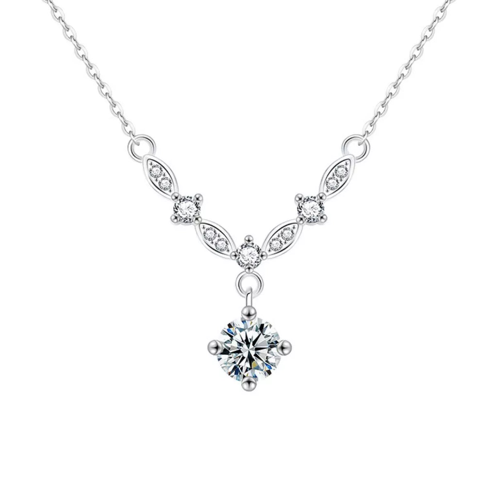 1 Carat Moissanite 925 Sterling Silver Necklace