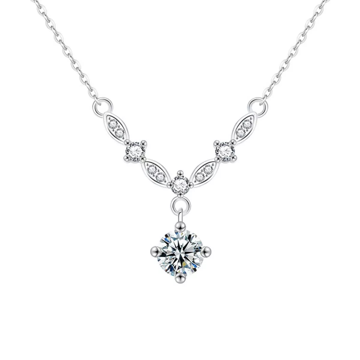 1 Carat Moissanite 925 Sterling Silver Necklace