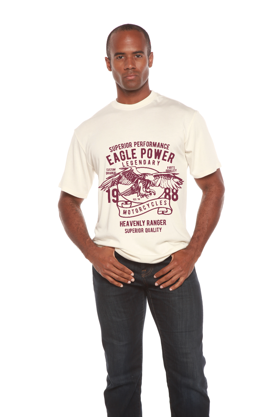 Eagle Power Men's Bamboo Viscose/Organic Cotton Short Sleeve Graphic T-Shirt