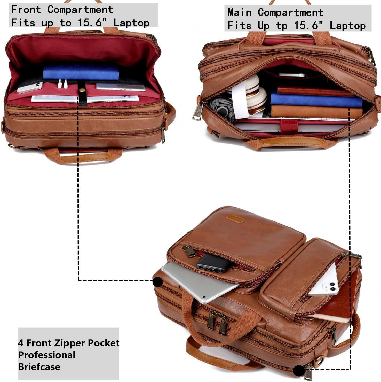 Men's Leather Backpack – Convertible Work Carry
