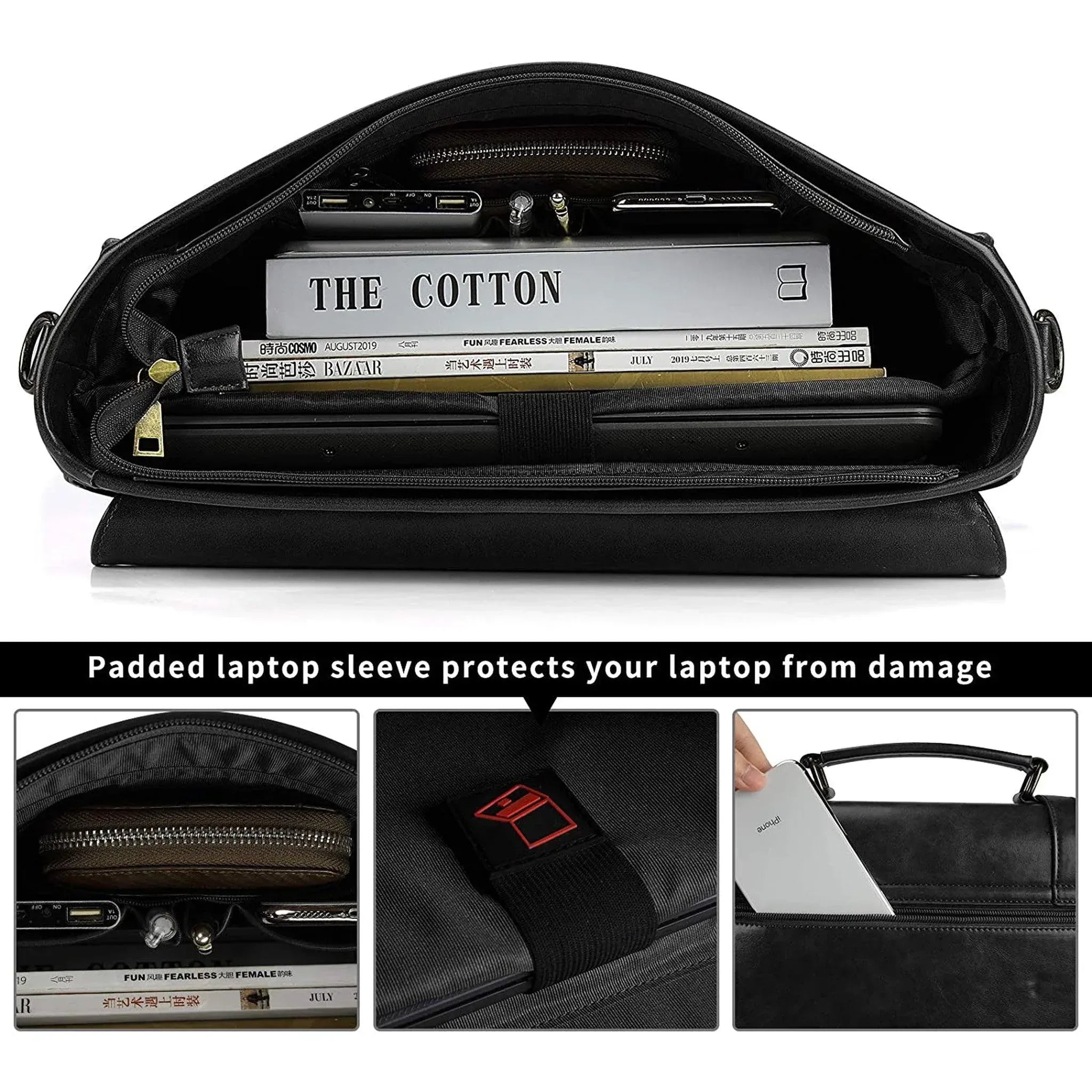 Men's Leather Messenger Bag – Professional Laptop Carry