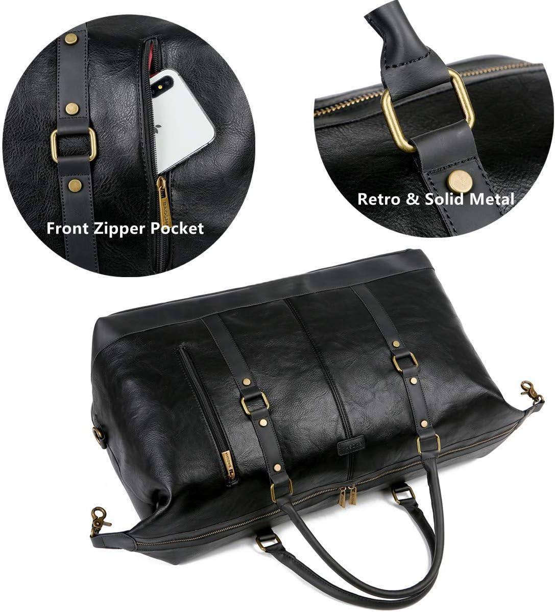 Men's Vegan Leather Duffel Bag – Compact Travel Carry