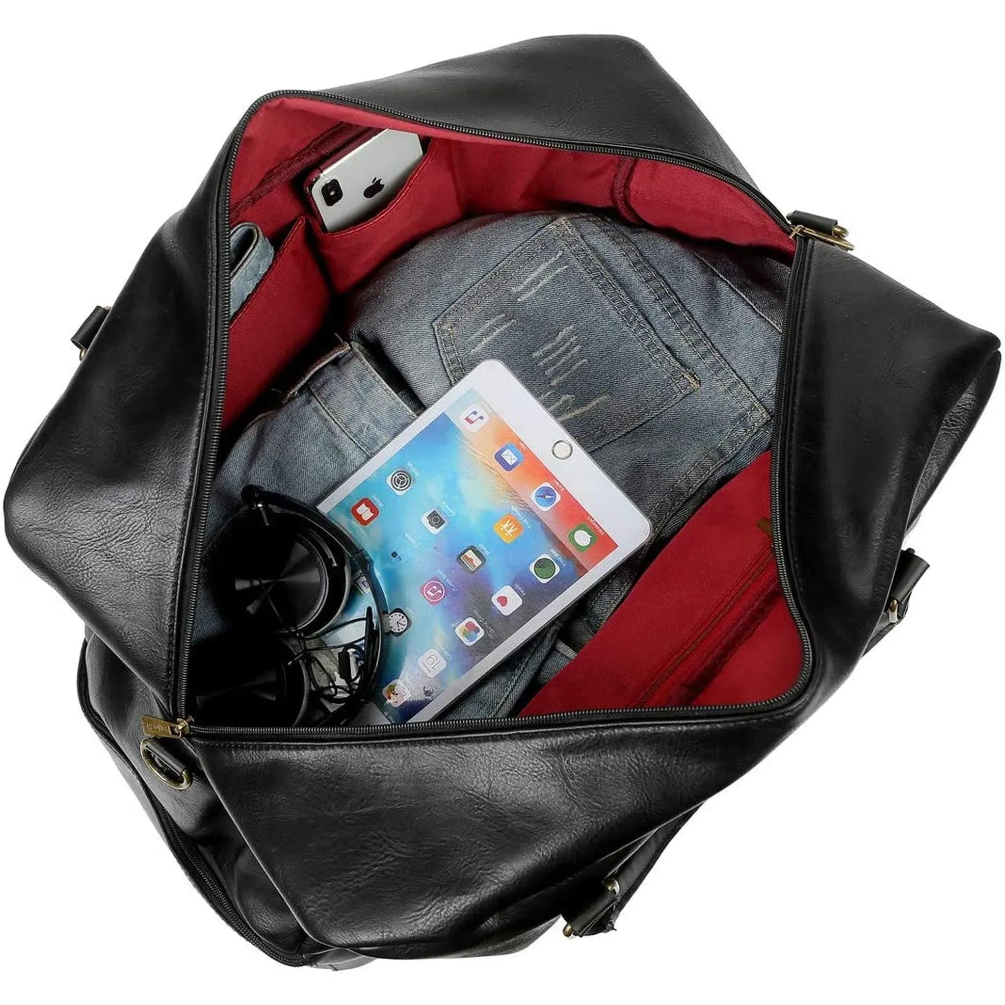 Men's Vegan Leather Duffel Bag – Professional Utility Carry