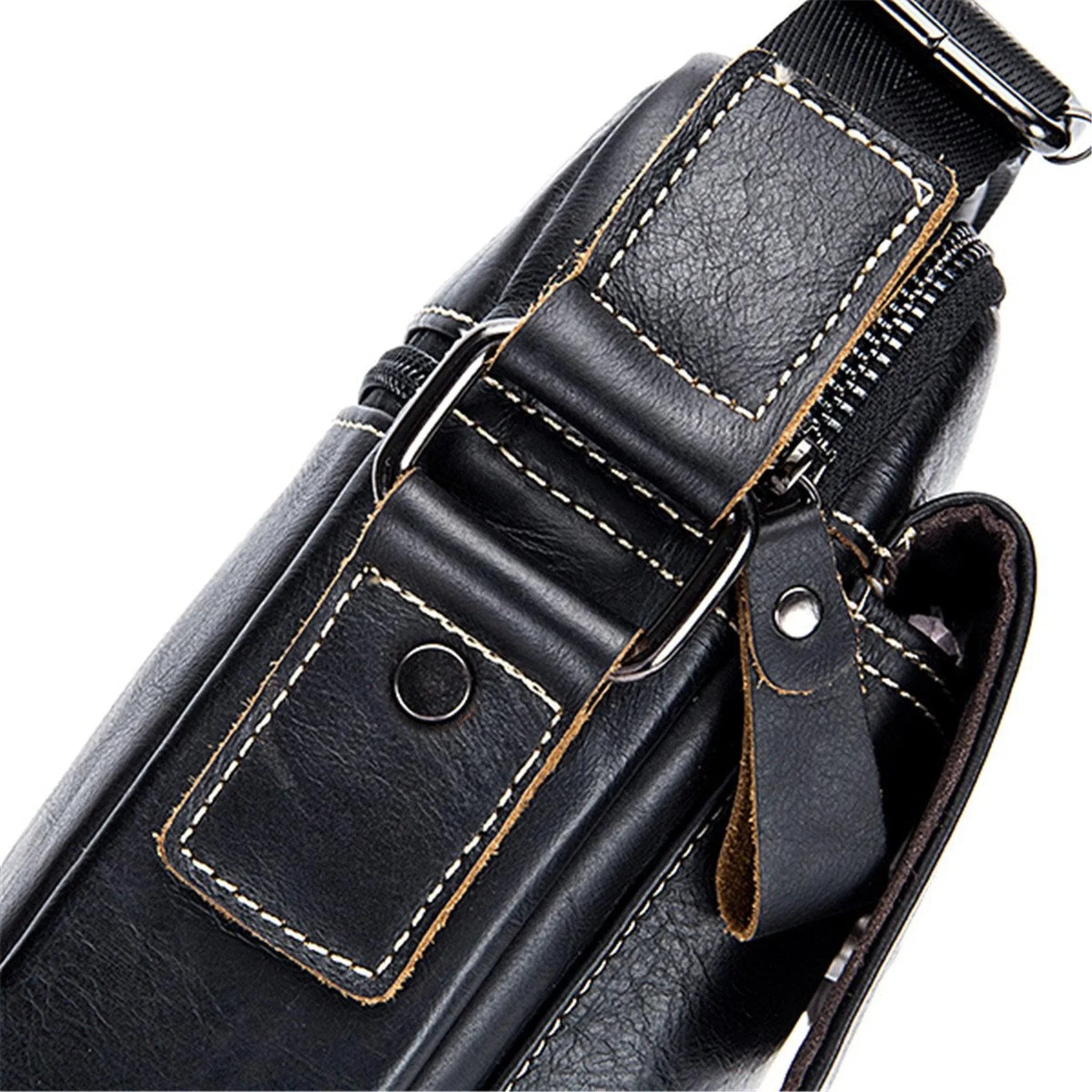 Men's Genuine Leather Sling Bag – Compact Travel Carry