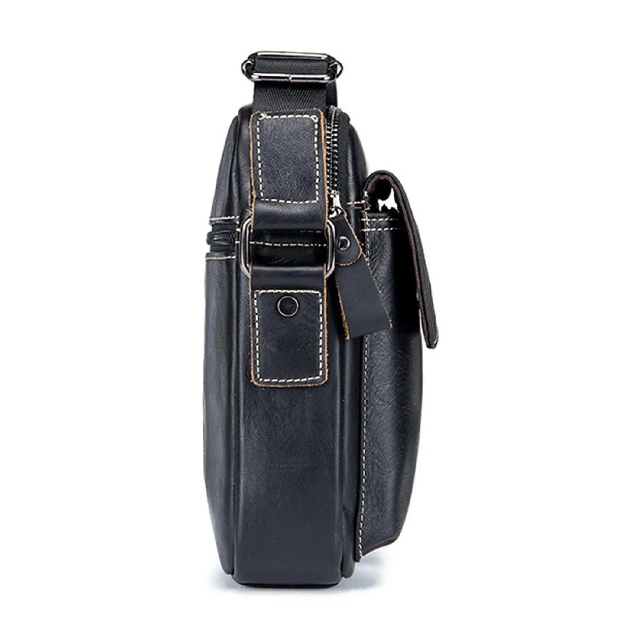Men's Genuine Leather Sling Bag – Compact Travel Carry