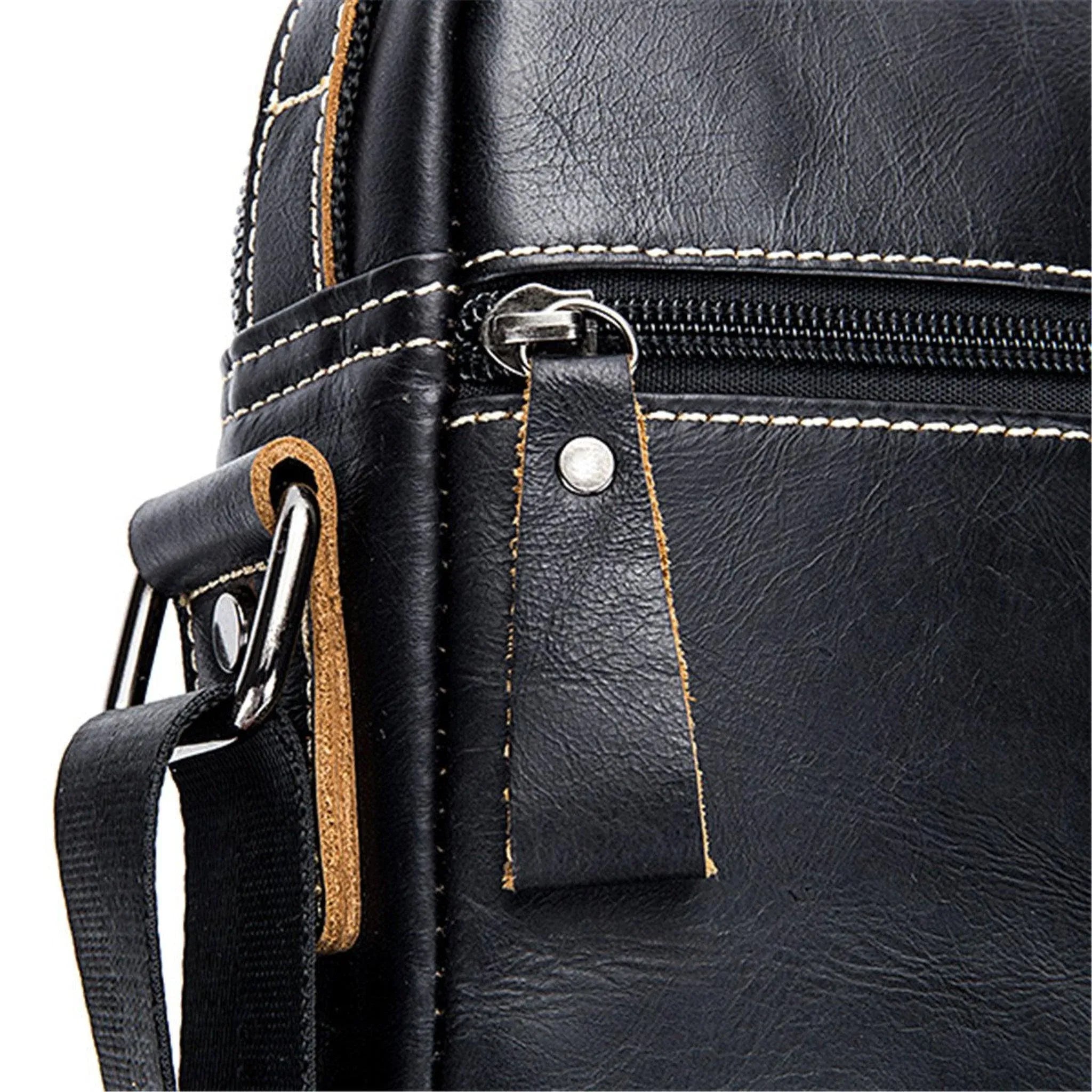 Men's Genuine Leather Sling Bag – Compact Travel Carry