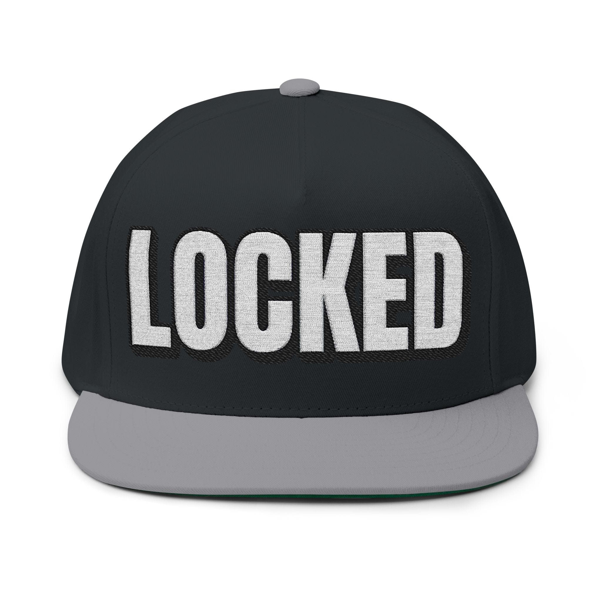 INTO: LOCKED Embroidered Flat Bill Cap – Chastity Lifestyle Hat for Caged Subs, Kinksters & Devoted Toys