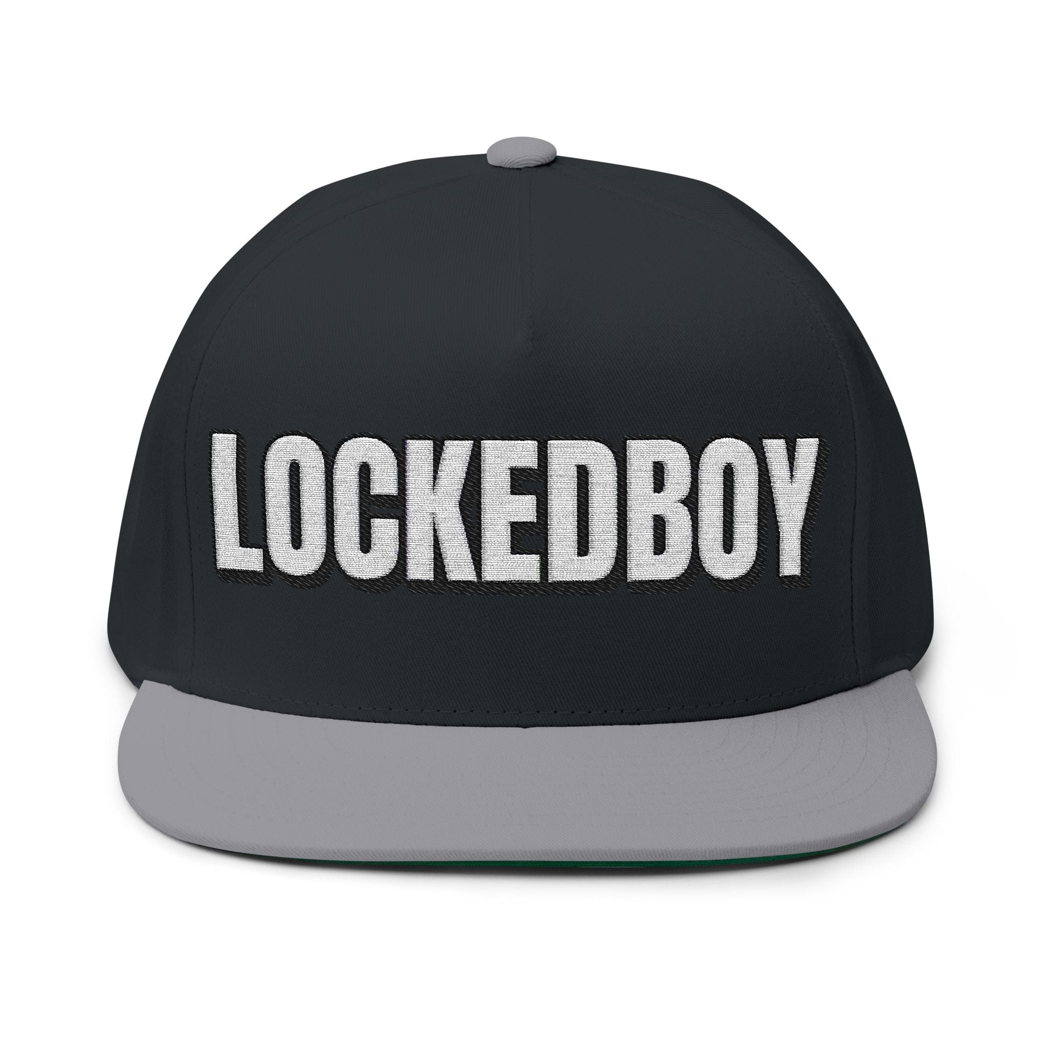INTO: LOCKEDBOY Embroidered Flat Bill Cap – Chastity Kink Hat for Proud Subs