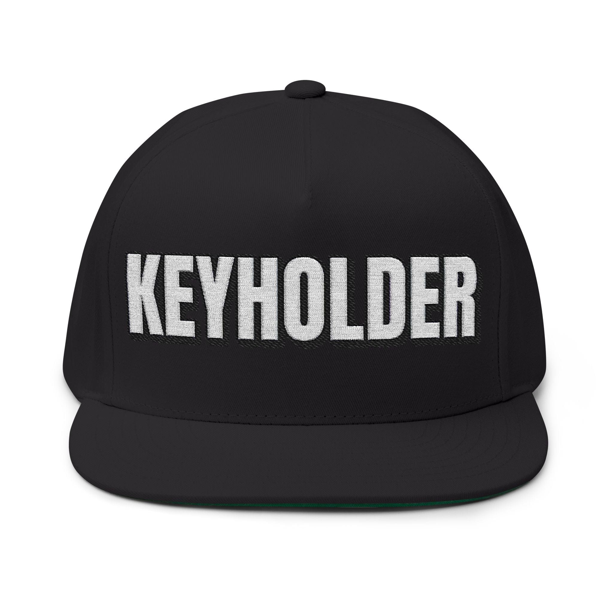 INTO: KEYHOLDER Embroidered Flat Bill Cap – Chastity Dom Hat for Bold Tops & Erotic Power Play