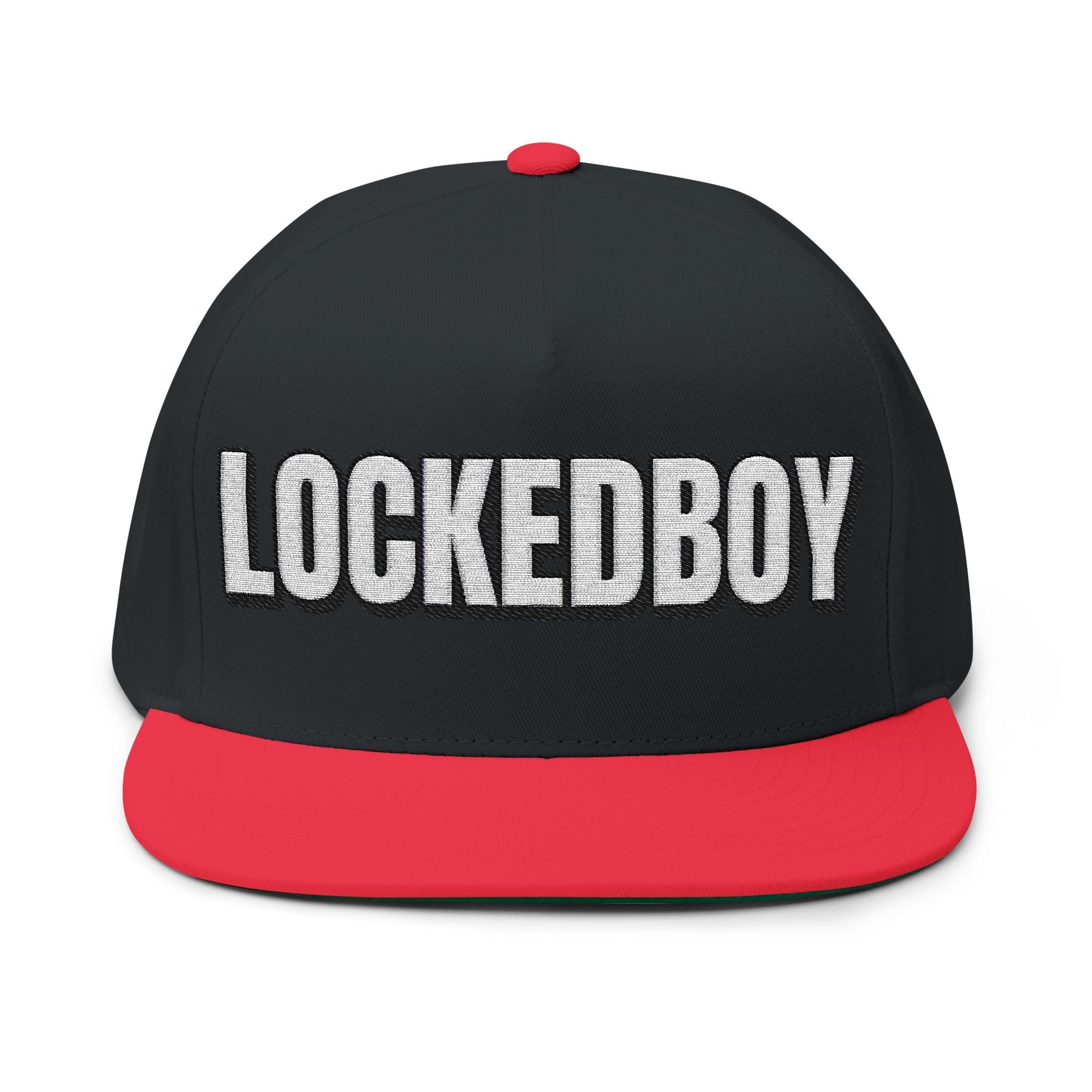 INTO: LOCKEDBOY Embroidered Flat Bill Cap – Chastity Kink Hat for Proud Subs
