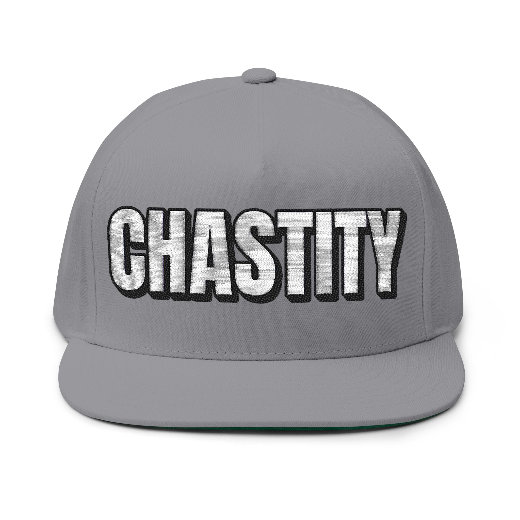 INTO: CHASTITY Embroidered Flat Bill Cap – Kink Hat for Caged Subs, Keyholder Dynamics & Erotic Denial Enthusiasts