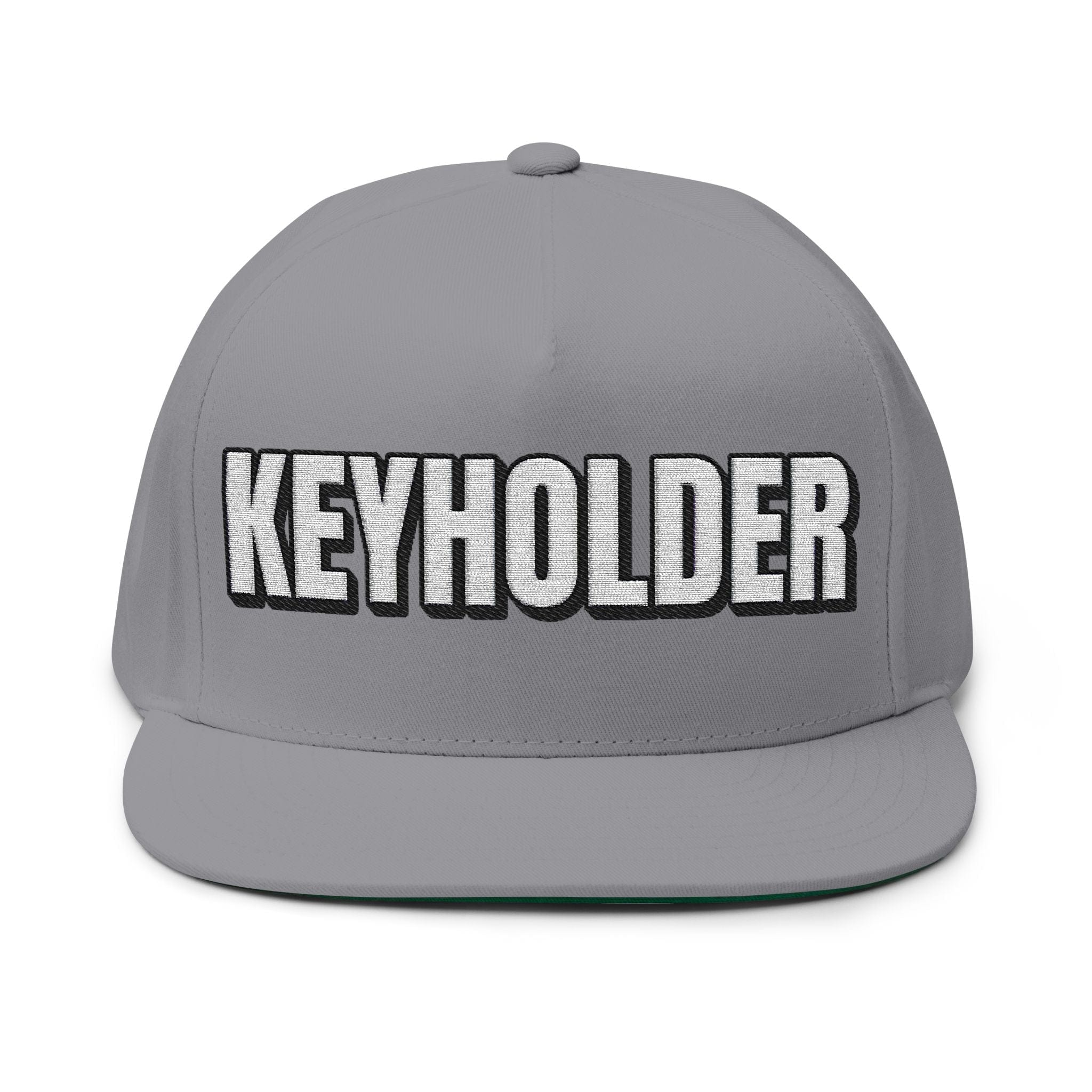 INTO: KEYHOLDER Embroidered Flat Bill Cap – Chastity Dom Hat for Bold Tops & Erotic Power Play