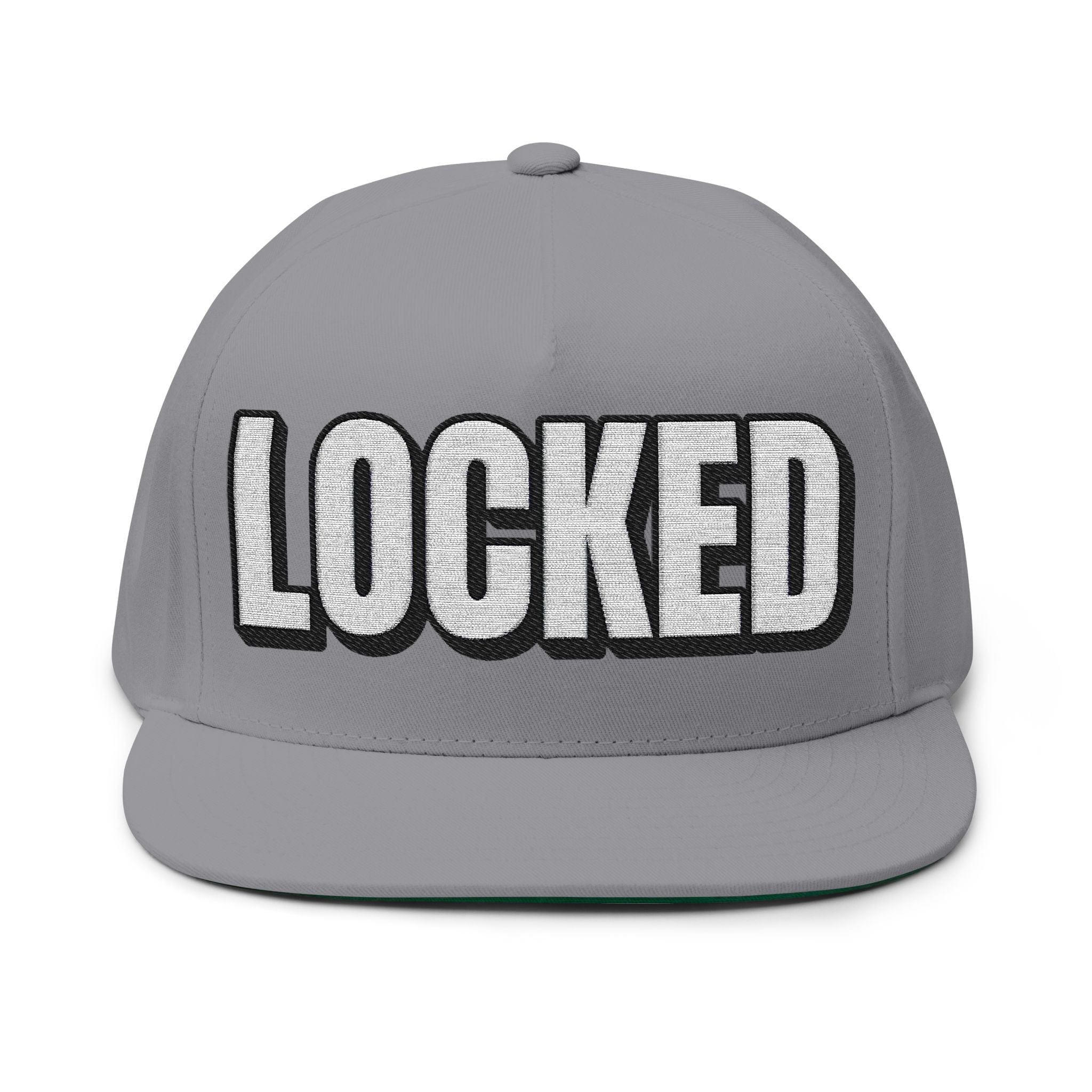 INTO: LOCKED Embroidered Flat Bill Cap – Chastity Lifestyle Hat for Caged Subs, Kinksters & Devoted Toys