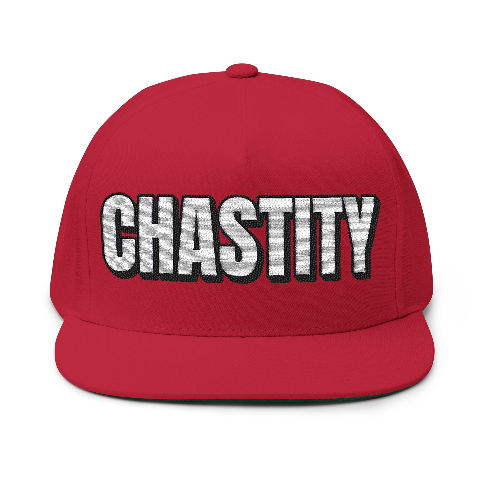 INTO: CHASTITY Embroidered Flat Bill Cap – Kink Hat for Caged Subs, Keyholder Dynamics & Erotic Denial Enthusiasts