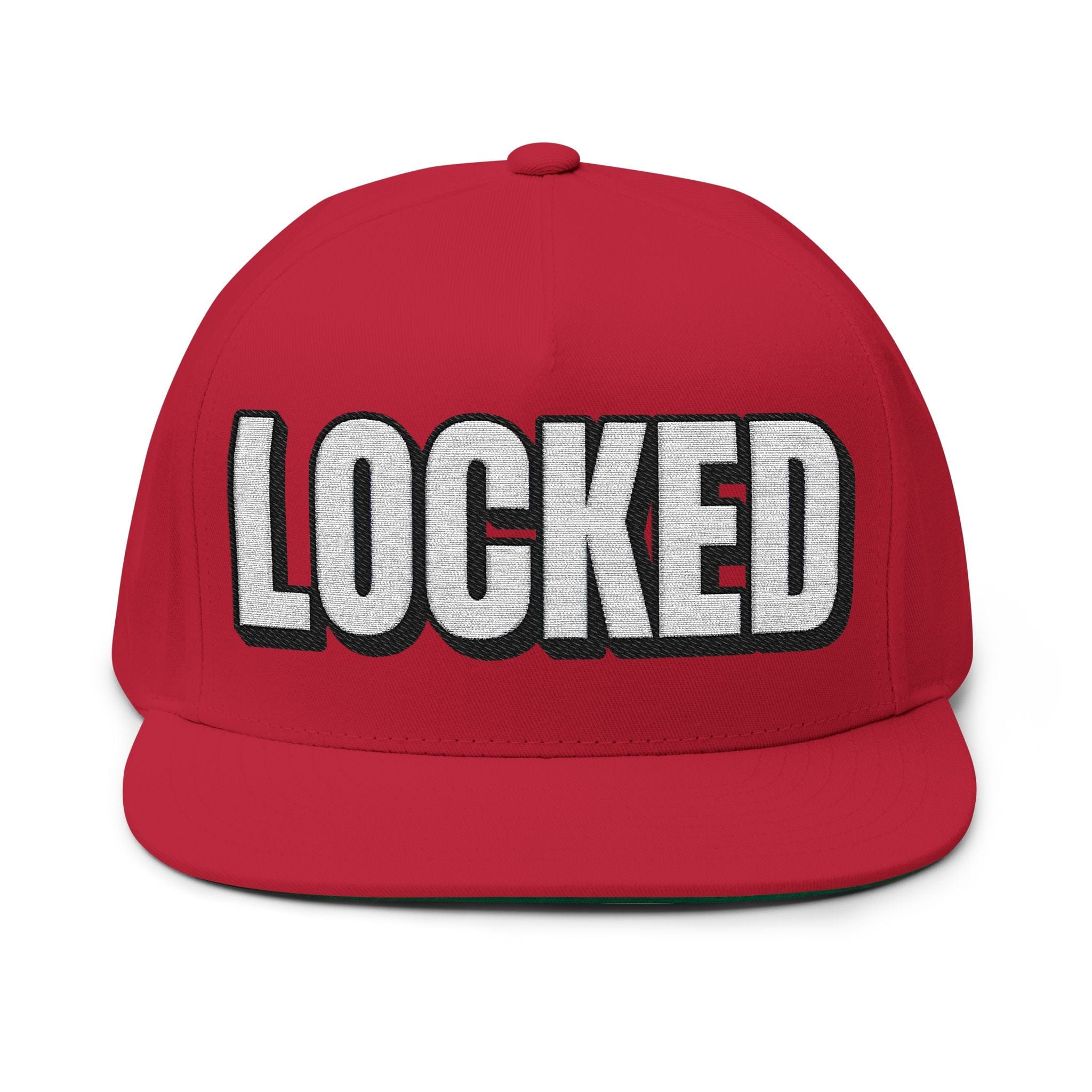 INTO: LOCKED Embroidered Flat Bill Cap – Chastity Lifestyle Hat for Caged Subs, Kinksters & Devoted Toys