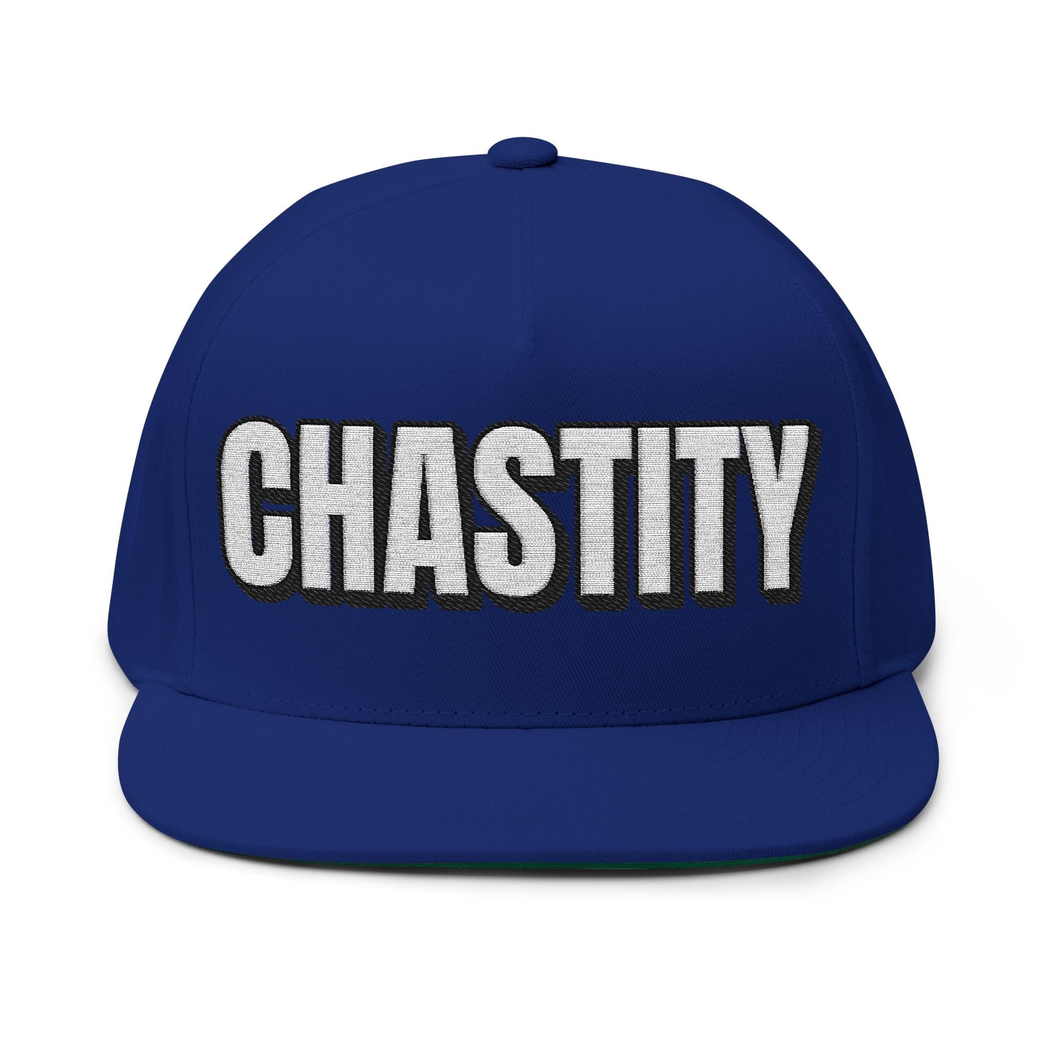 INTO: CHASTITY Embroidered Flat Bill Cap – Kink Hat for Caged Subs, Keyholder Dynamics & Erotic Denial Enthusiasts