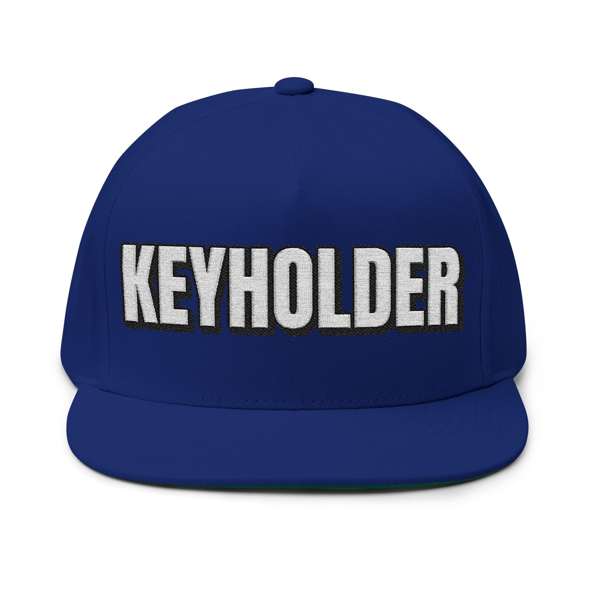 INTO: KEYHOLDER Embroidered Flat Bill Cap – Chastity Dom Hat for Bold Tops & Erotic Power Play