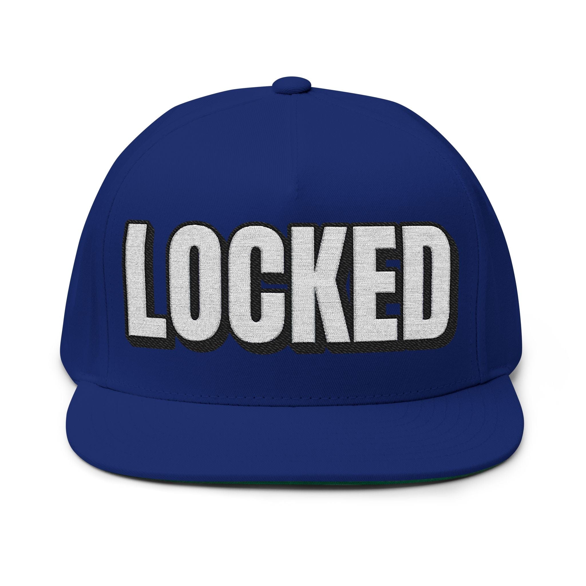 INTO: LOCKED Embroidered Flat Bill Cap – Chastity Lifestyle Hat for Caged Subs, Kinksters & Devoted Toys