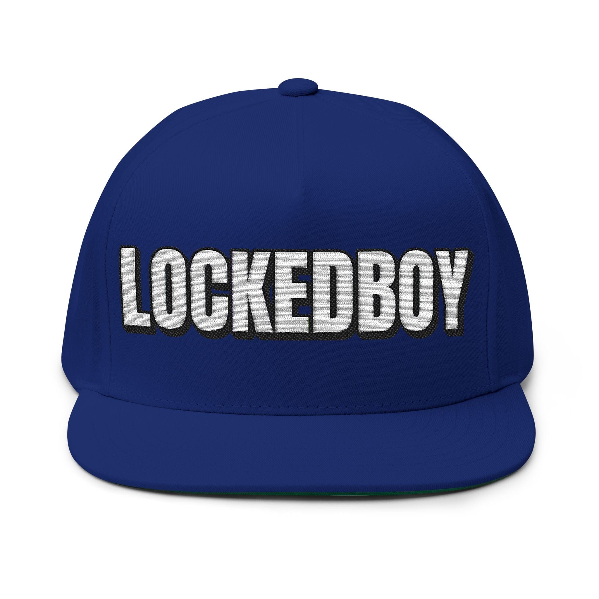 INTO: LOCKEDBOY Embroidered Flat Bill Cap – Chastity Kink Hat for Proud Subs