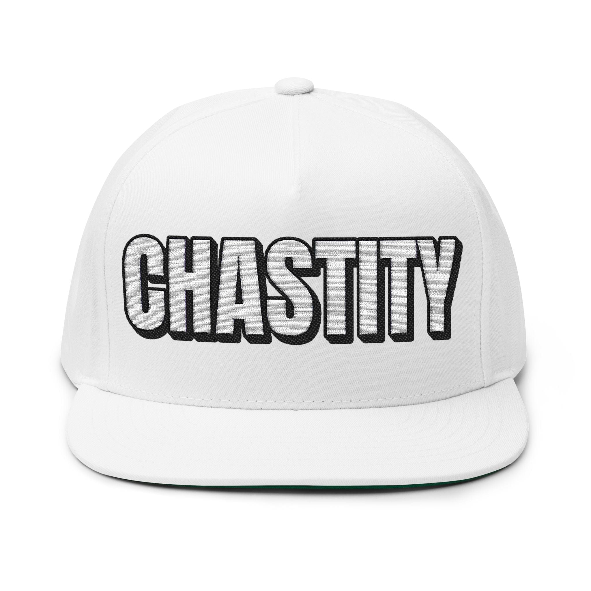 INTO: CHASTITY Embroidered Flat Bill Cap – Kink Hat for Caged Subs, Keyholder Dynamics & Erotic Denial Enthusiasts