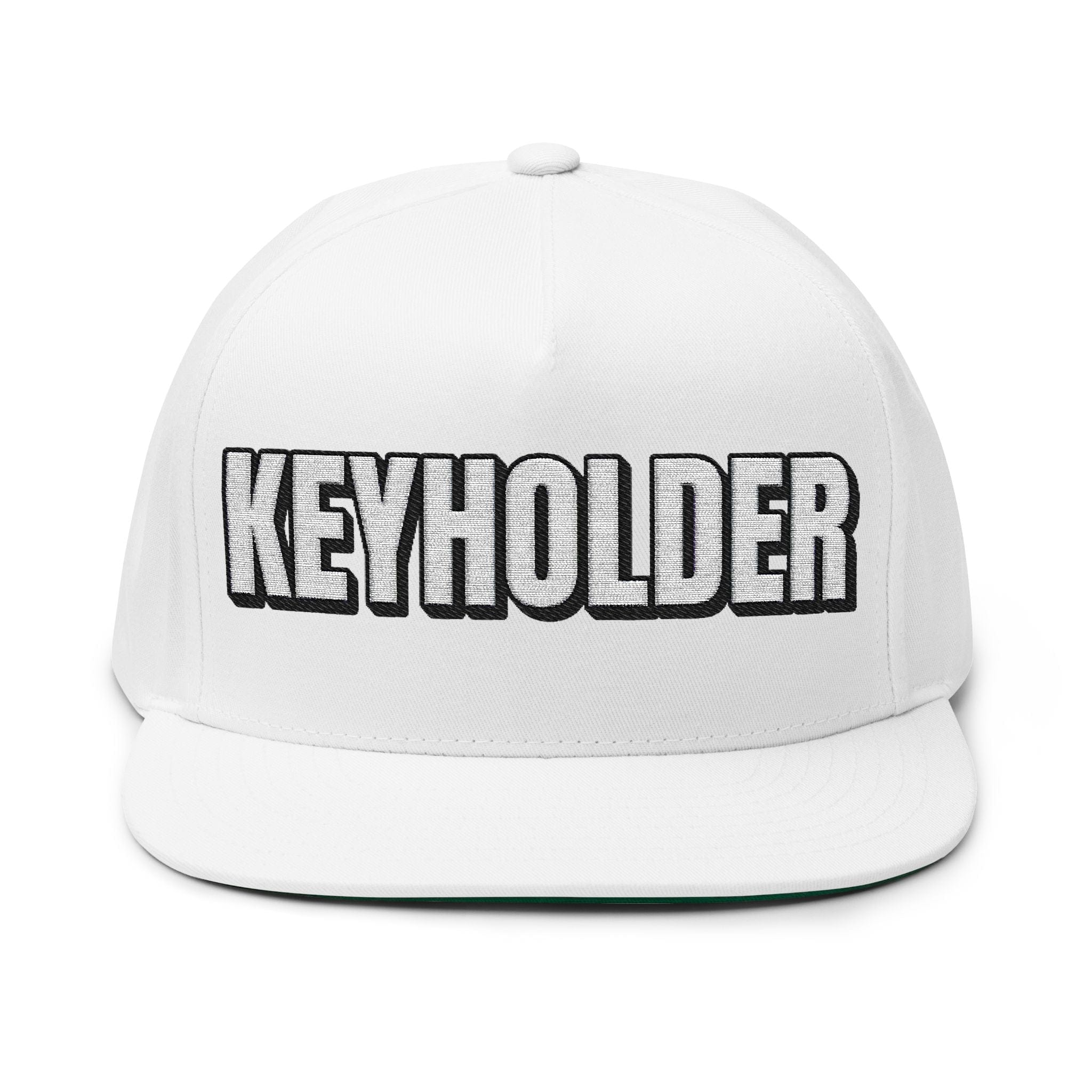 INTO: KEYHOLDER Embroidered Flat Bill Cap – Chastity Dom Hat for Bold Tops & Erotic Power Play