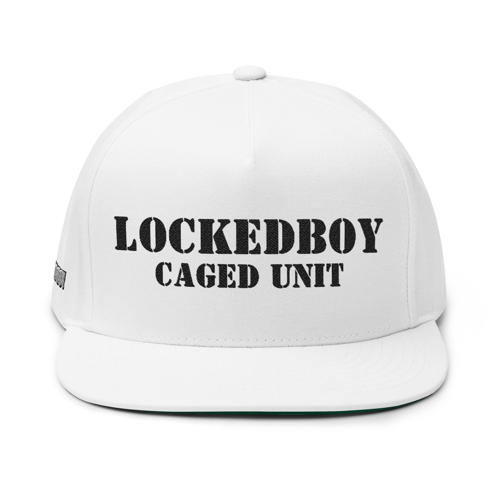 LockedBoy Caged Unit Locktober Embroidered Flat Bill Snapback Cap for chastity